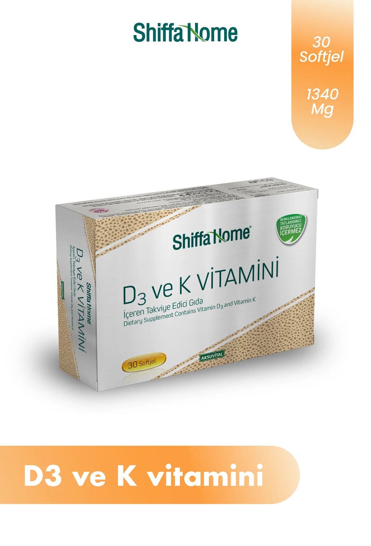D3 Ve K vitamini İçeren Takviye Edici Gıda-30kapsül